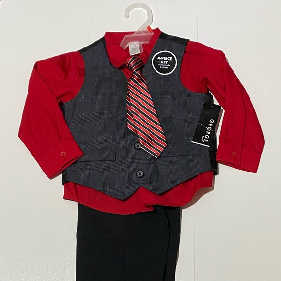 George Baby 4pc Holiday Pant Set - Picture 1 of 3